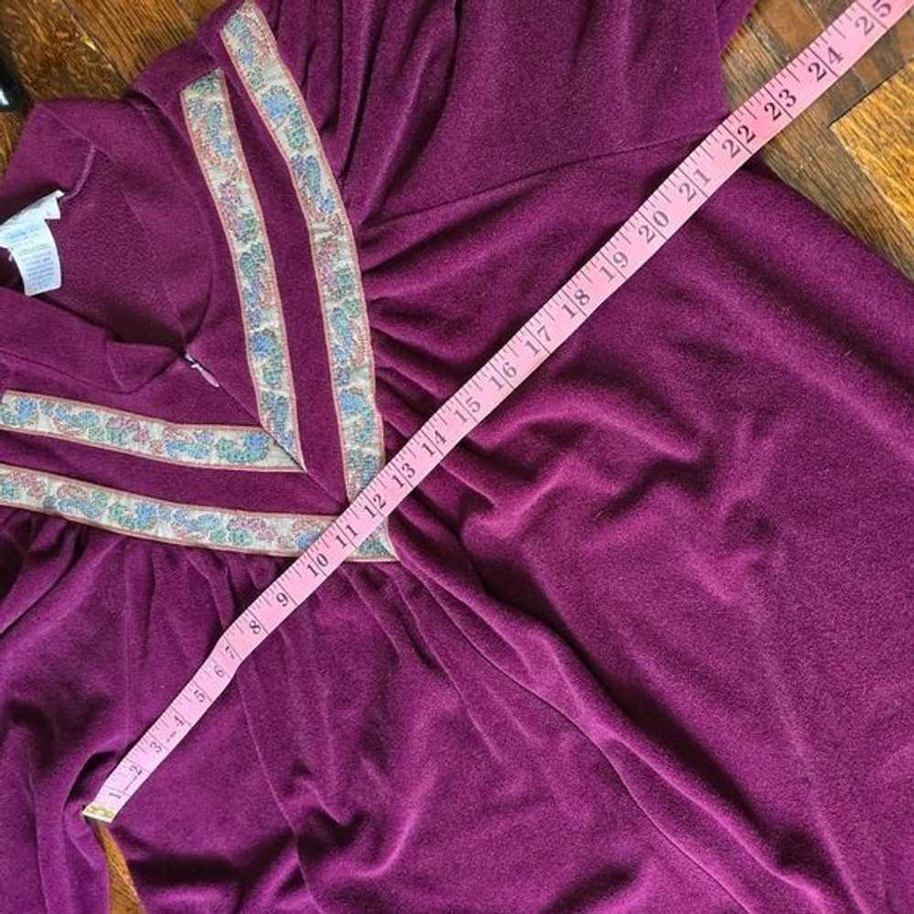 Vintage Vintage Vanity Fair Eggplant Velour Maxi … - image 6