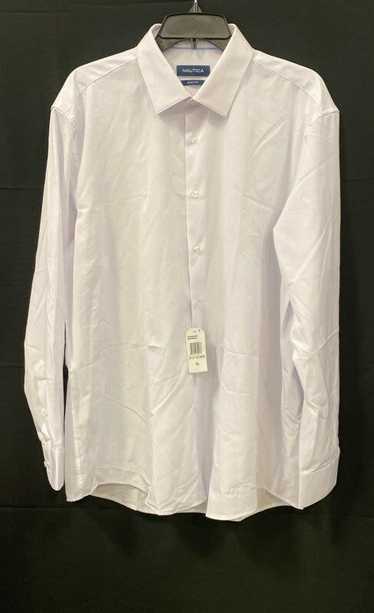 NWT Nautica Mens White Slim Fit Long Sleeve Collar