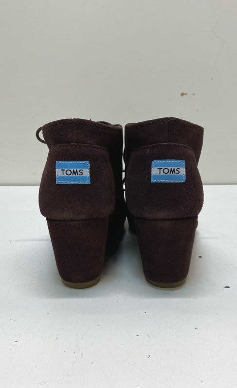 Toms Suede Wedge Booties Maroon 9 - image 4