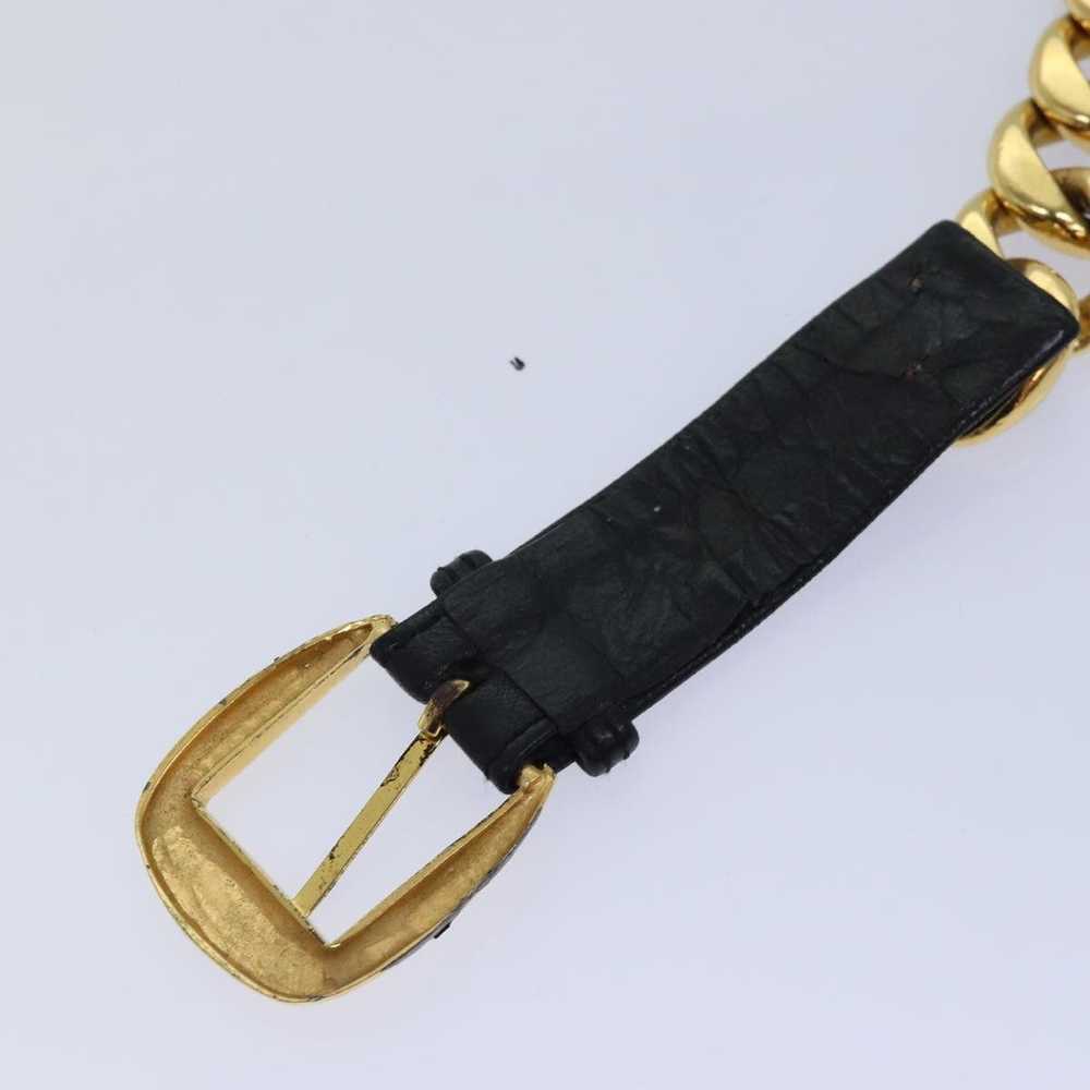 Chanel CHANEL Chain Belt metal 31.1"" Gold Black … - image 10