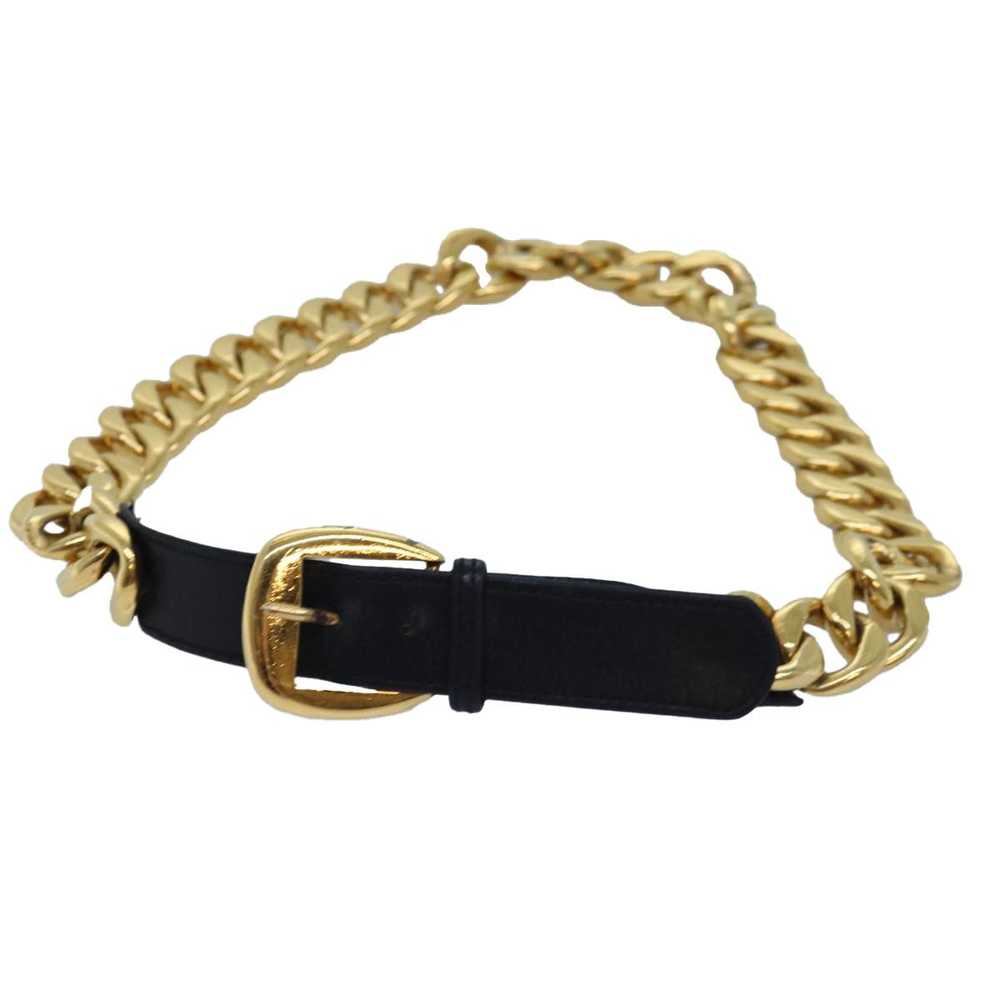 Chanel CHANEL Chain Belt metal 31.1"" Gold Black … - image 1