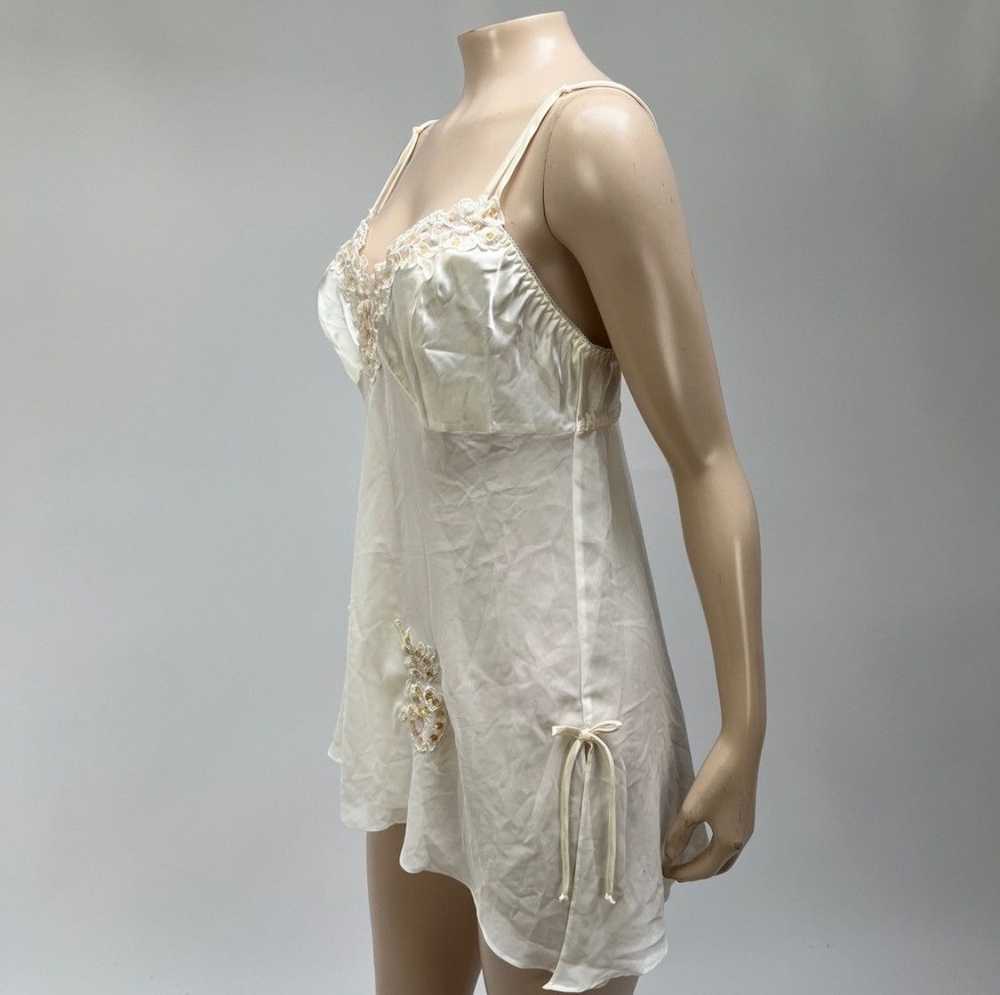 Vintage Ivory Satin Sequined Camisole - image 3