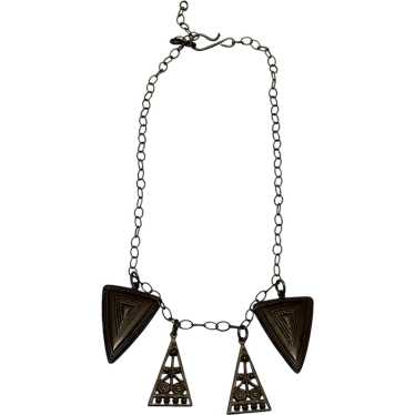 Vintage triangle charm necklace