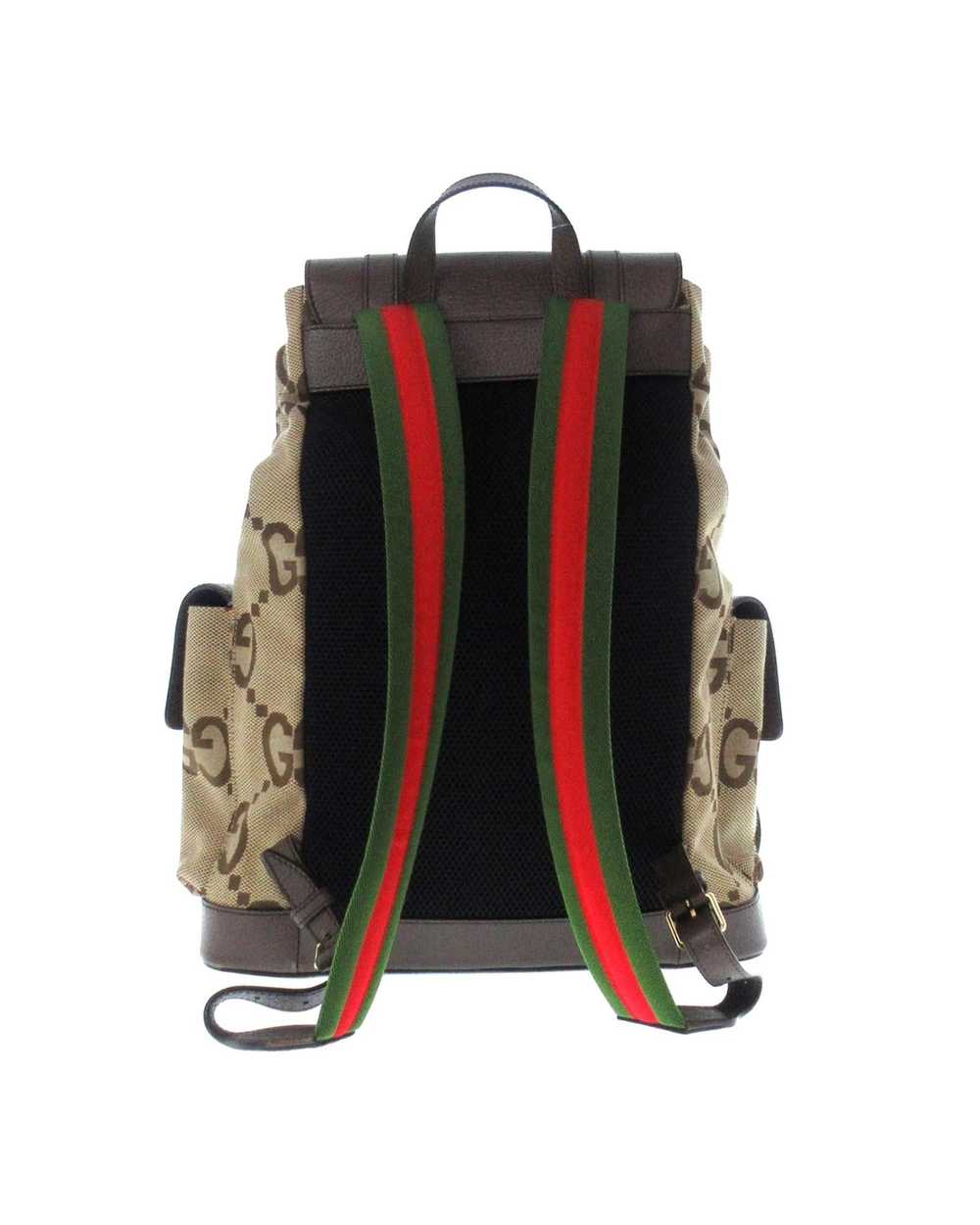 Gucci Canvas Backpack with Leather Trim and Dual … - image 3