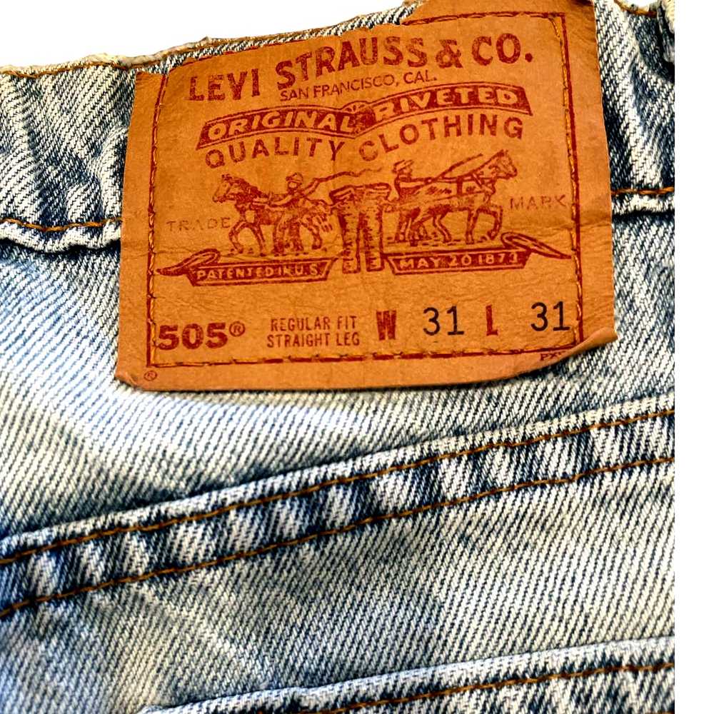 Vintage 505 Levi's 31 x 31 Double horses, no care… - image 4