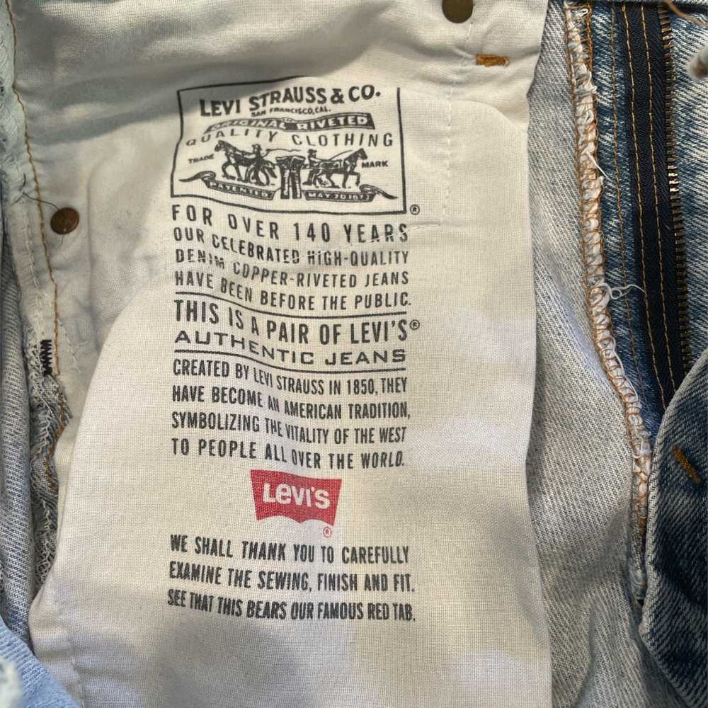 Vintage 505 Levi's 31 x 31 Double horses, no care… - image 7