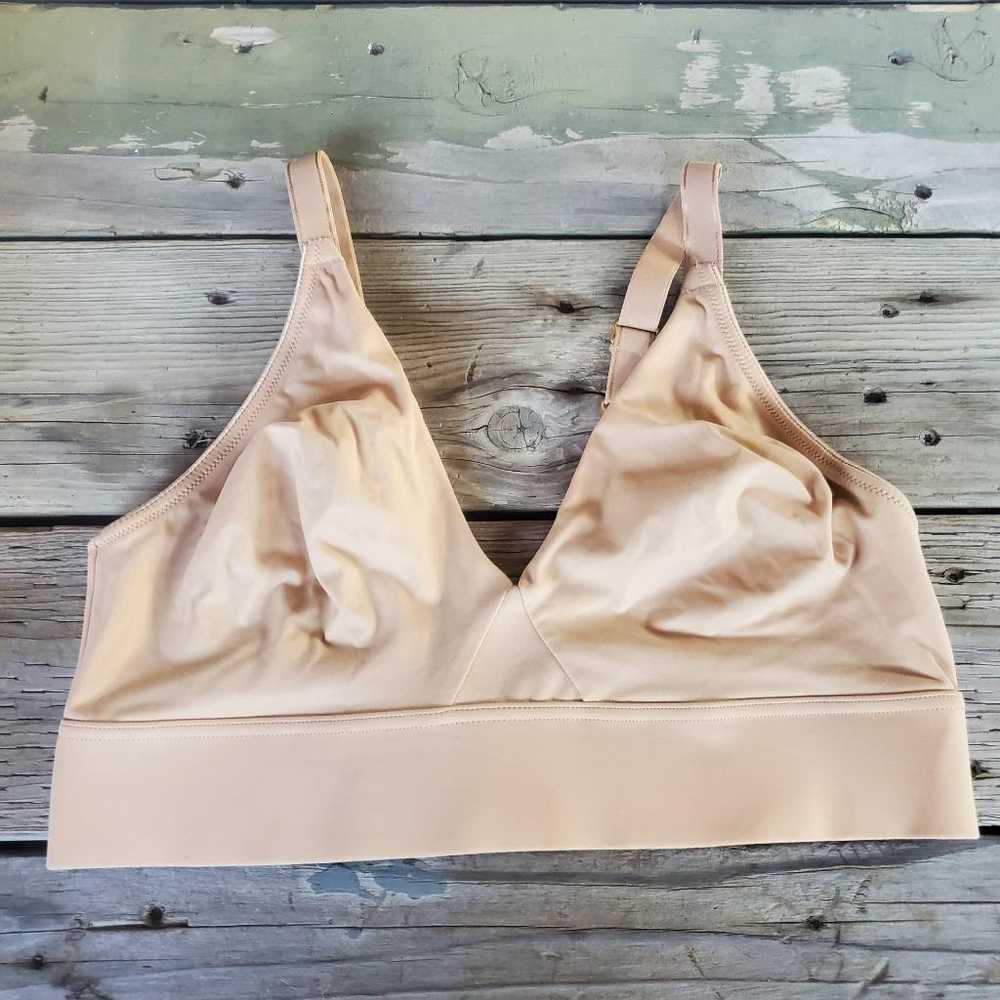 Soma Bra XL Embraceable Beige Wireless Unlined Ta… - image 1