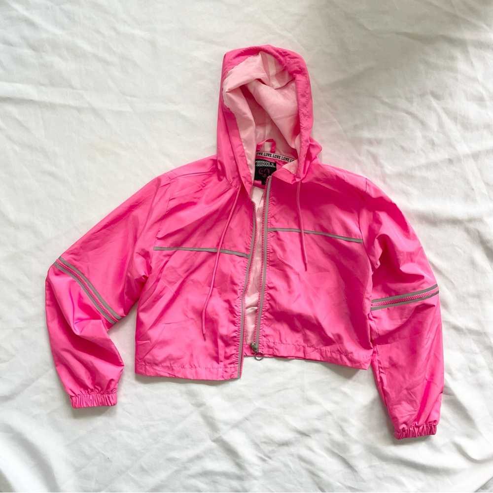 Thrill 94 Pink Zipper Cropped Jacket Size Small - image 1