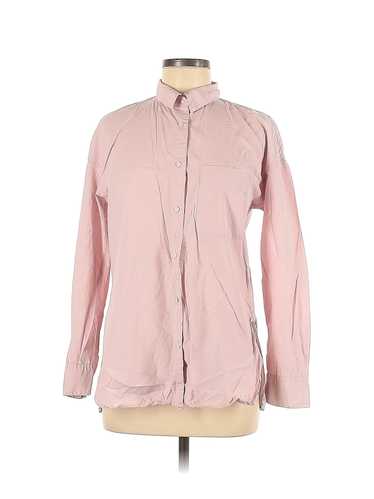 Uniqlo Women Pink Long Sleeve Button-Down Shirt M - image 1