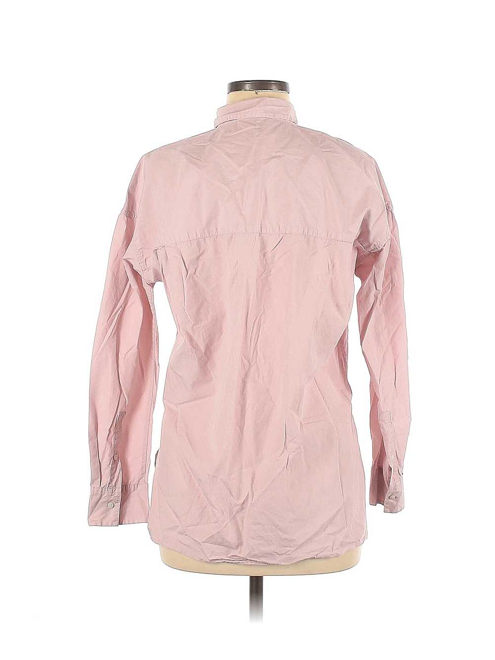 Uniqlo Women Pink Long Sleeve Button-Down Shirt M - image 2