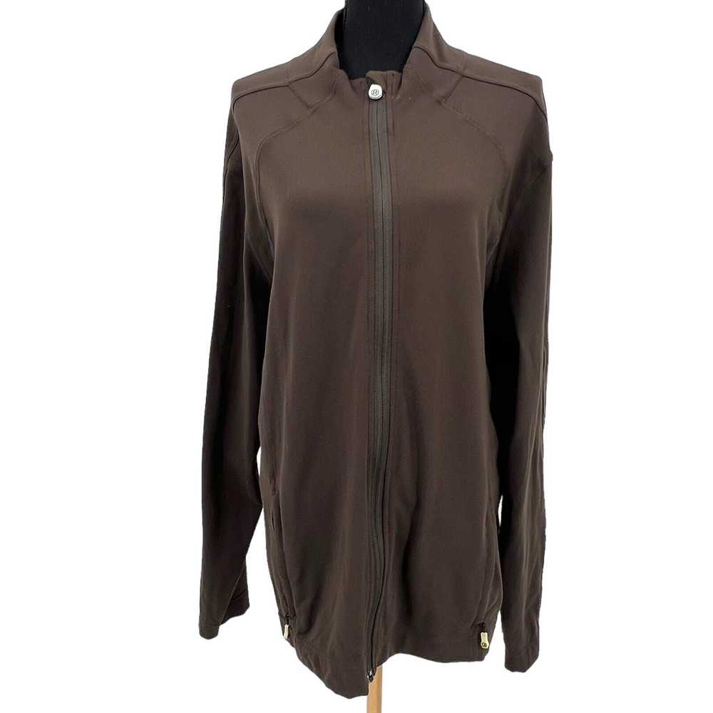 Lululemon Brown Vented Mesh Panels Full Zip Athle… - image 1