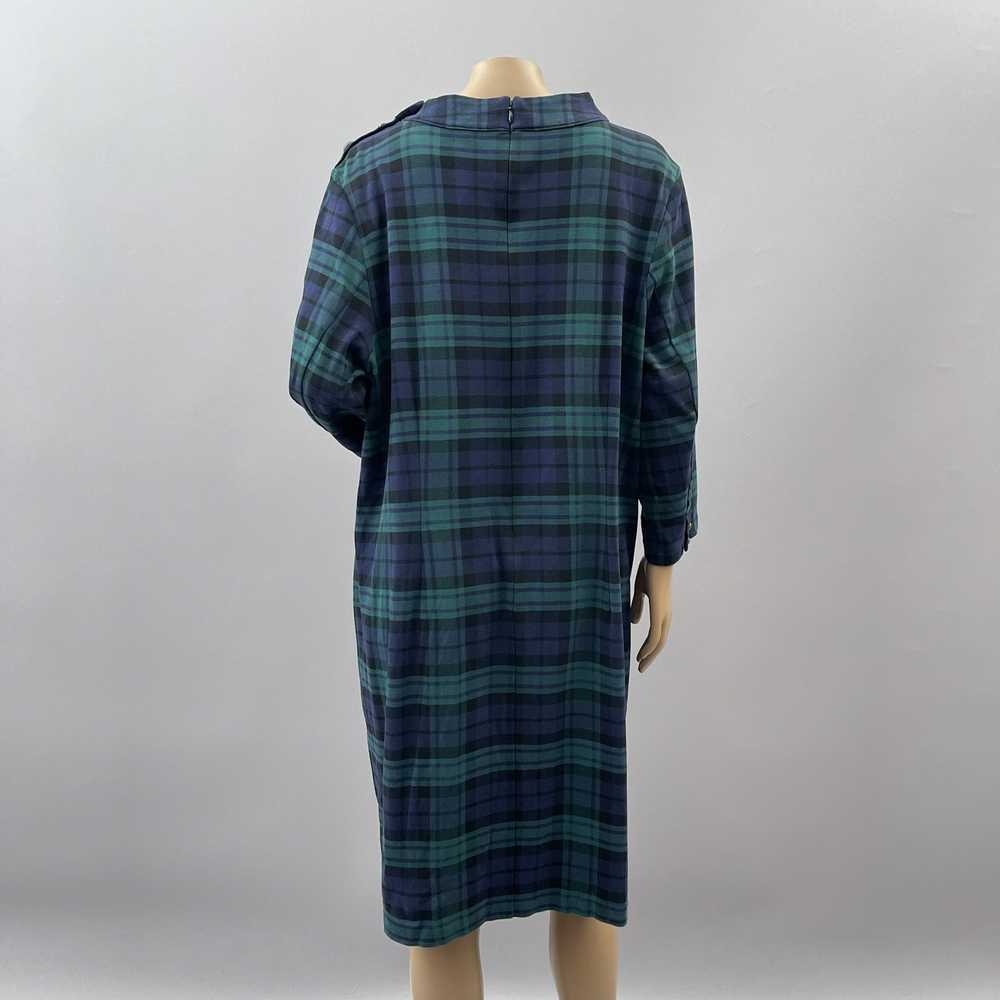 Talbots Dress Women 2X Black Watch Plaid Shift Go… - image 6