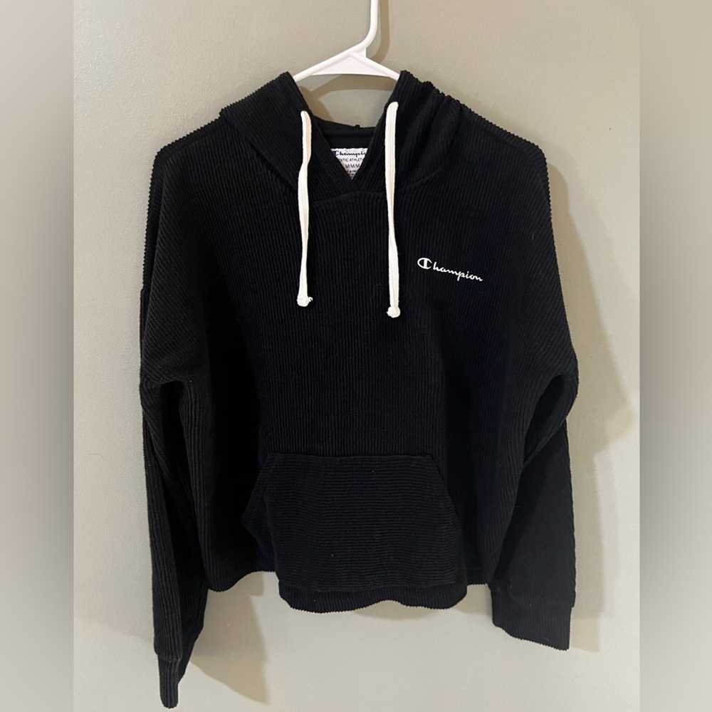 Champion Black reverse weave Corduroy Hoodie long… - image 2