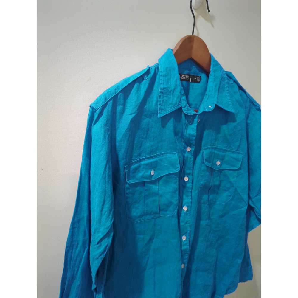 Lauren Ralph Lauren Blue Linen Button Down Shirt - image 3