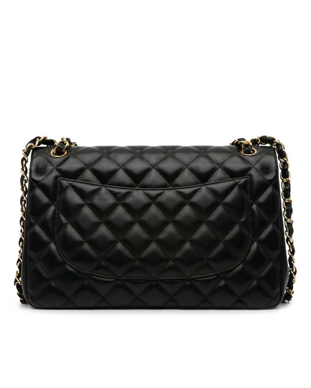 Chanel Quilted Leather Double Flap Shoulder Bag w… - image 3