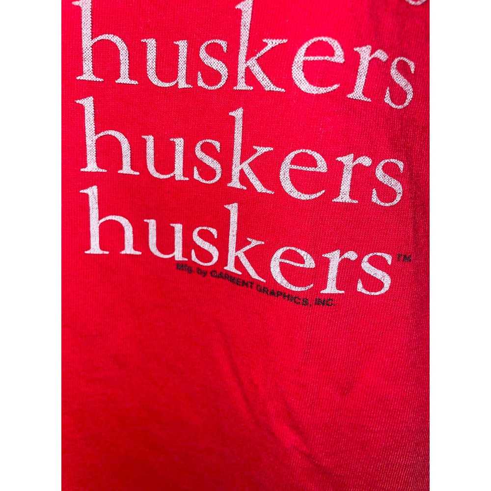 Vintage 90s Nebraska Huskers College Red Shirt Te… - image 5