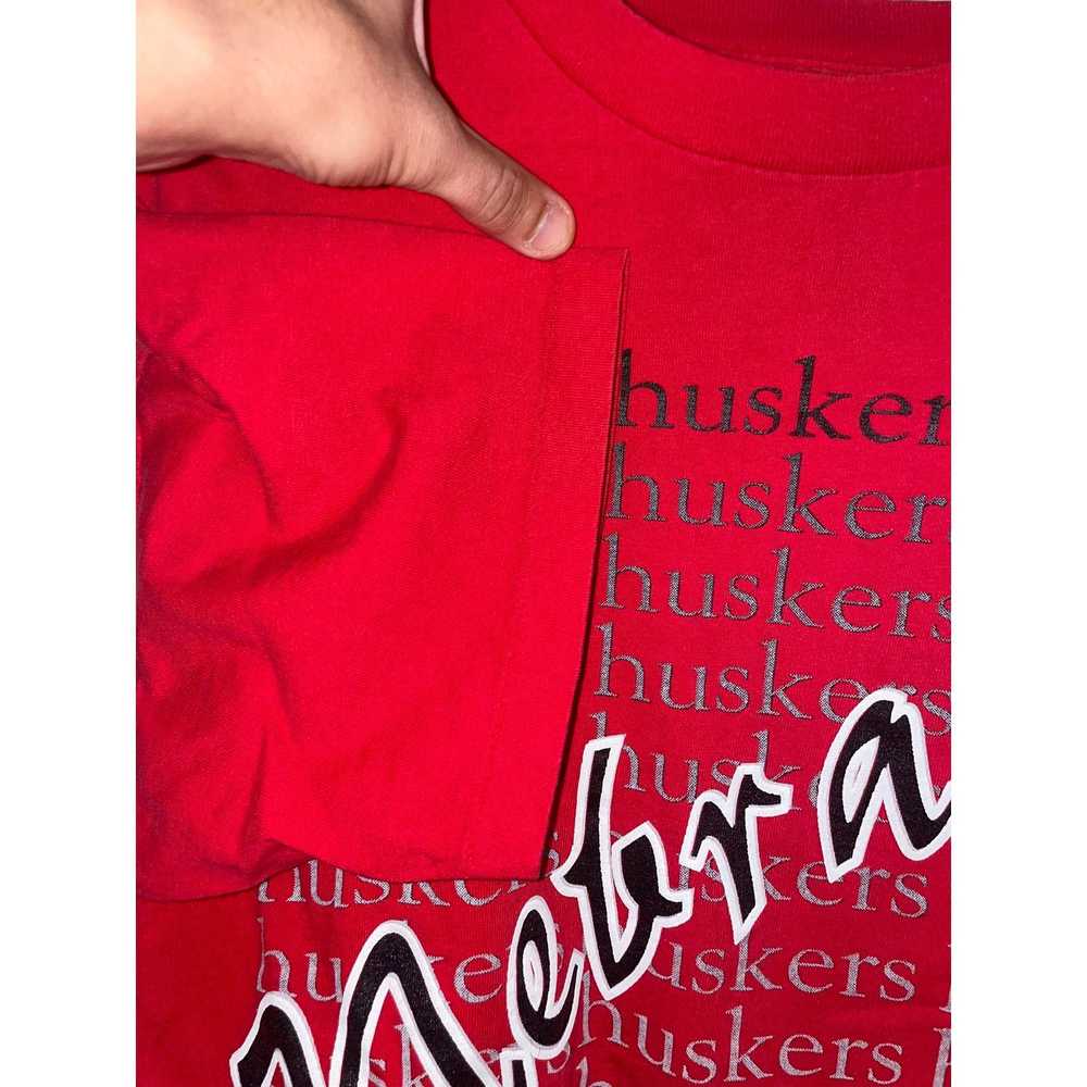 Vintage 90s Nebraska Huskers College Red Shirt Te… - image 6