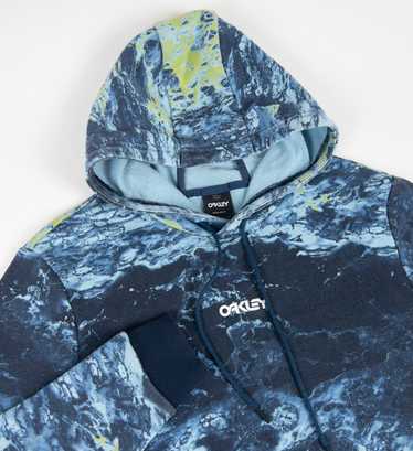 Oakley All Over Print Hoodie Men Medium Blue Green