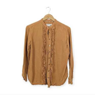 Anthropologie Pilcro Women Top Orange Ruffle Line… - image 1