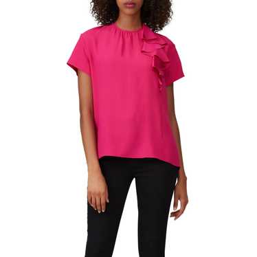 Rochas Paris Pink Pedra Top Ruffle Womens FR 40 U… - image 1