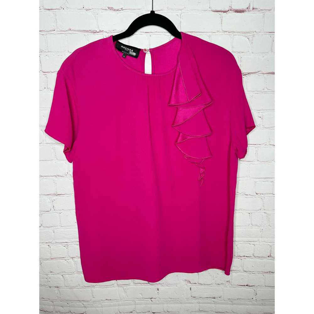 Rochas Paris Pink Pedra Top Ruffle Womens FR 40 U… - image 5