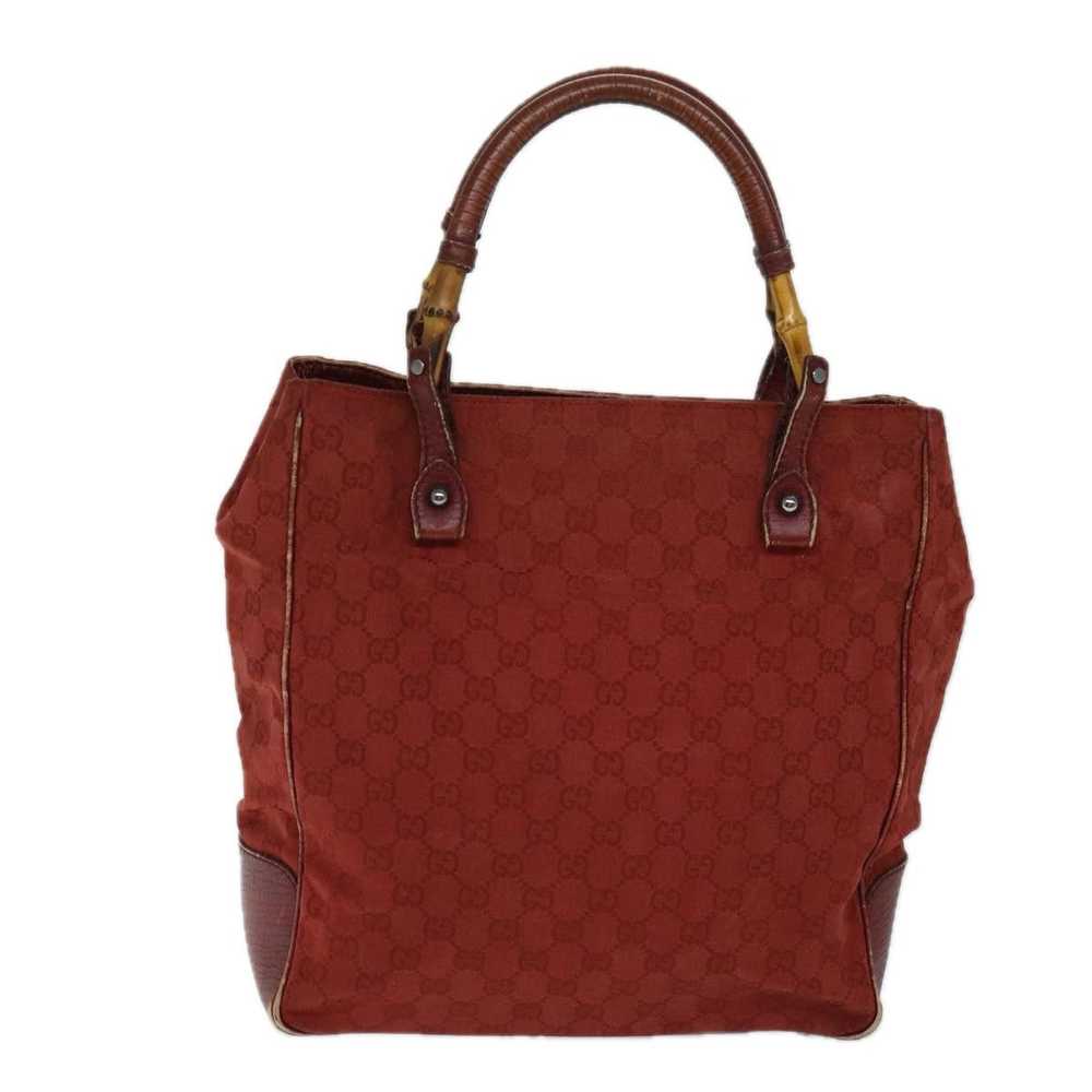 Gucci GUCCI GG Canvas Bamboo Tote Bag Red Auth 72… - image 12