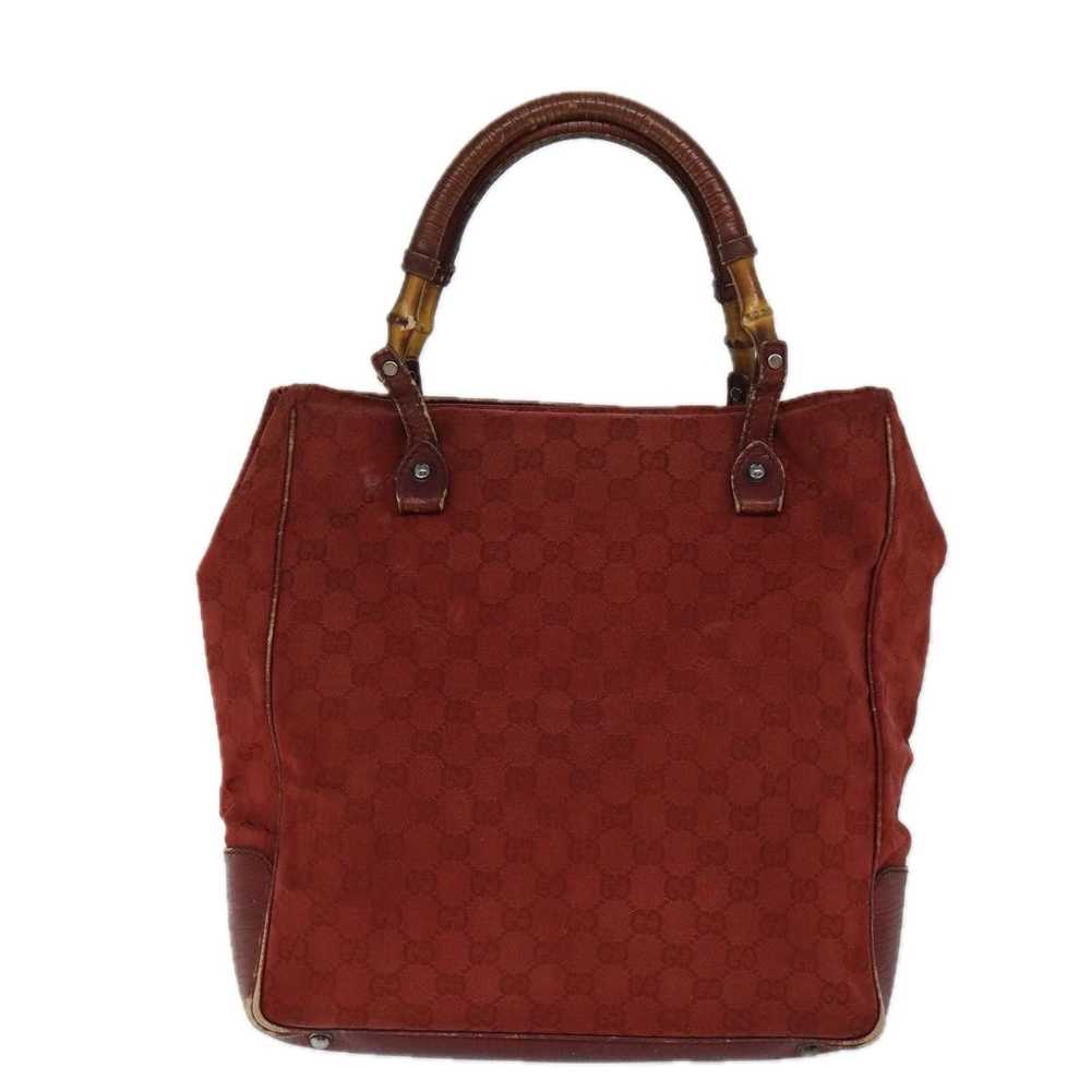 Gucci GUCCI GG Canvas Bamboo Tote Bag Red Auth 72… - image 2