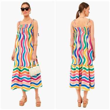 Farm Rio Farm Rio Dancing Stripes Midi Dress