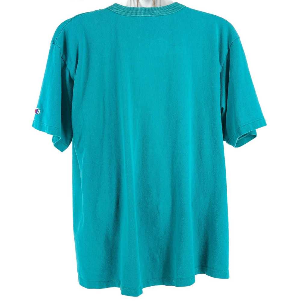 Champion × Vintage 90s Champion teal tshirt 1990s… - image 2