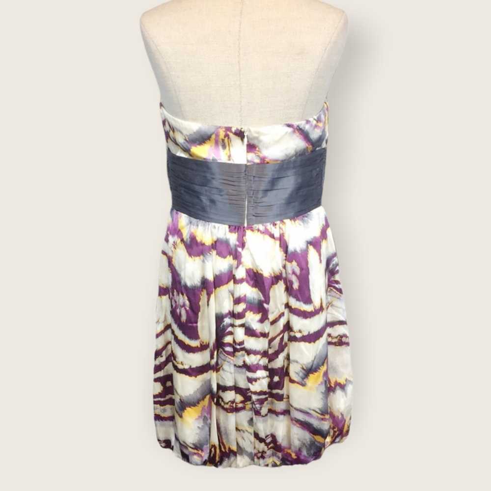 Bebe silk tigress strapless bubble dress sz Medium - image 3