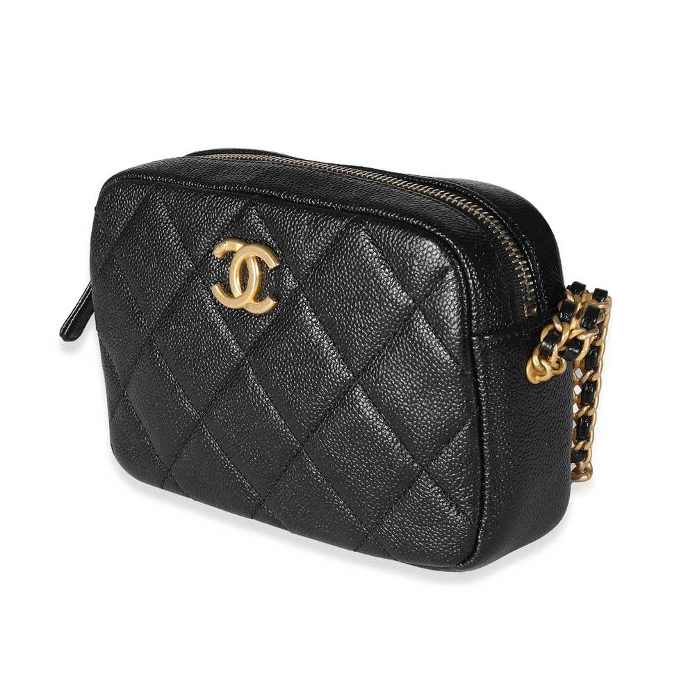 Chanel 22P Black Quilted Caviar Small Camera Case - image 2