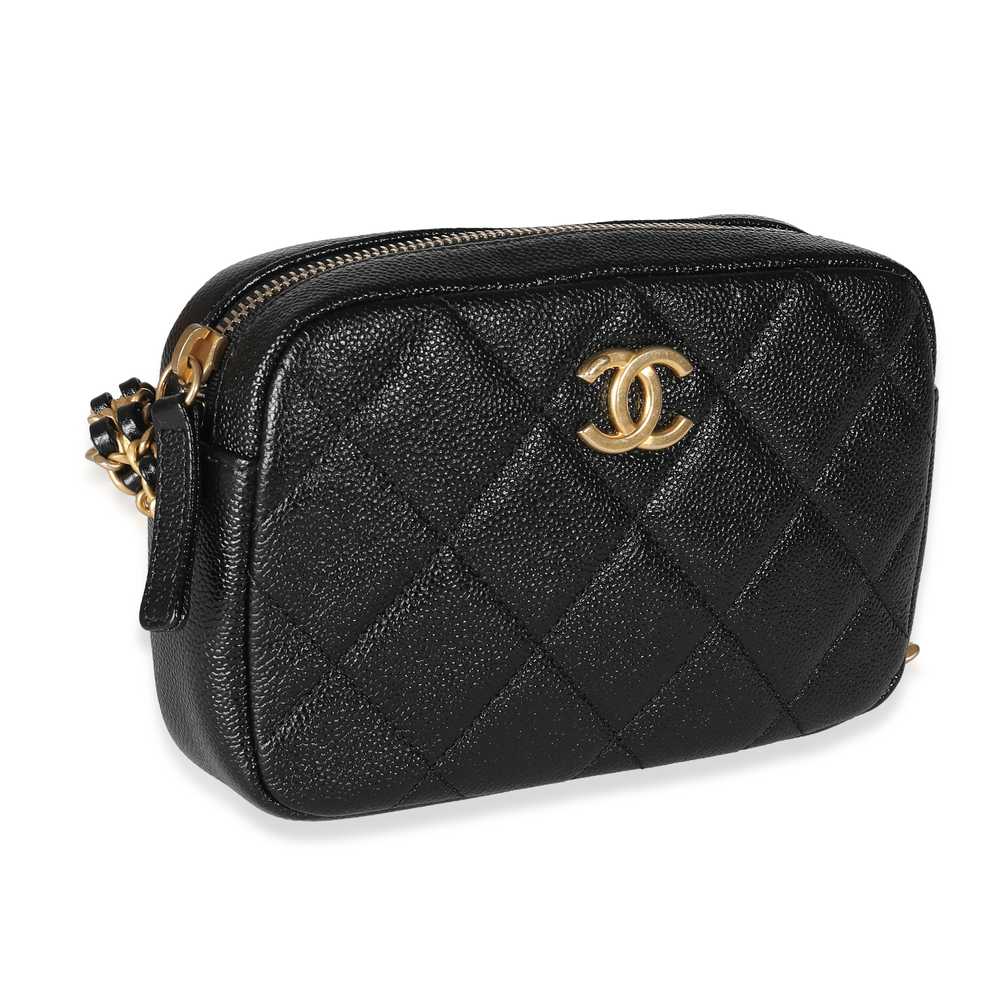 Chanel 22P Black Quilted Caviar Small Camera Case - image 3