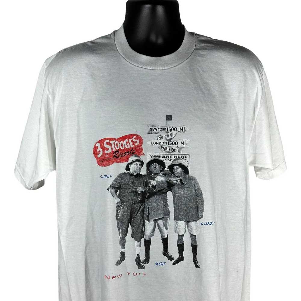 Jerzees Vintage 3 Stooges Resorts Tee - image 2