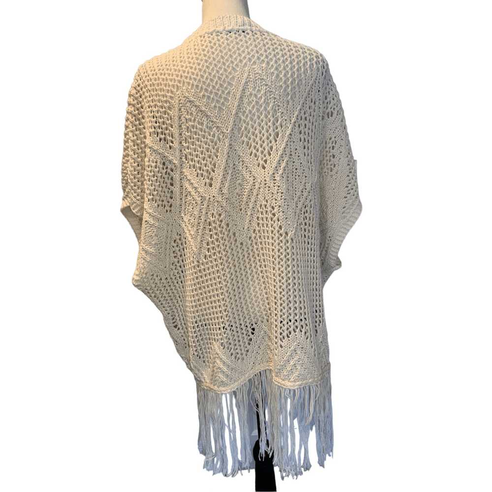 ZARA open knit tunic top fringe - image 5