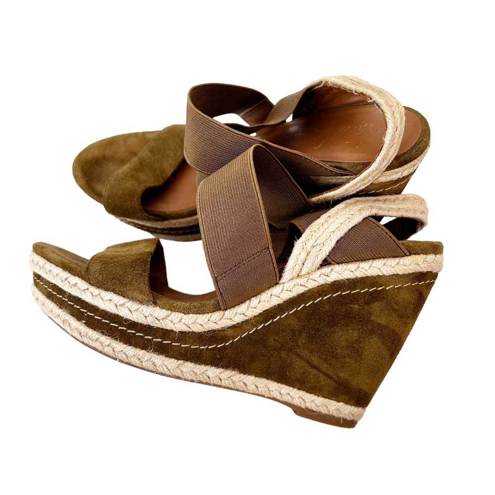 Franco Sarto Green Brown Suede Wedges Sz 6 - image 3