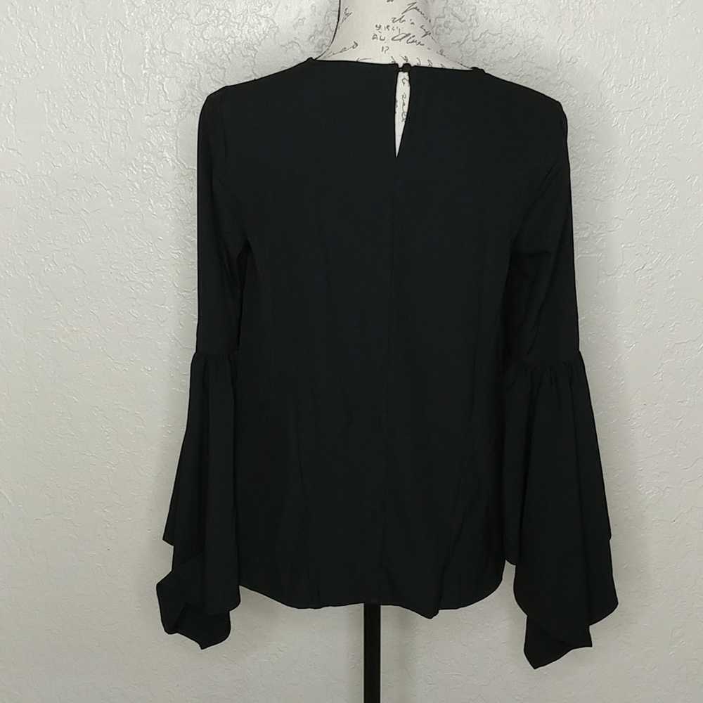 Saks Fifth Avenue Ruffle Sleeve Top Black Size XS - image 3