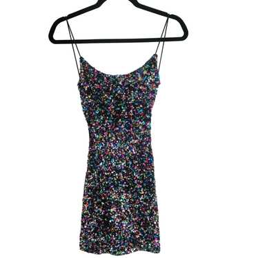 B. Darlin Multicolor Sequin Backless Mini Dress SZ