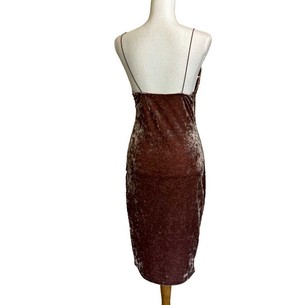 MindCode brown crushed velvet slip dress, midi, l… - image 2