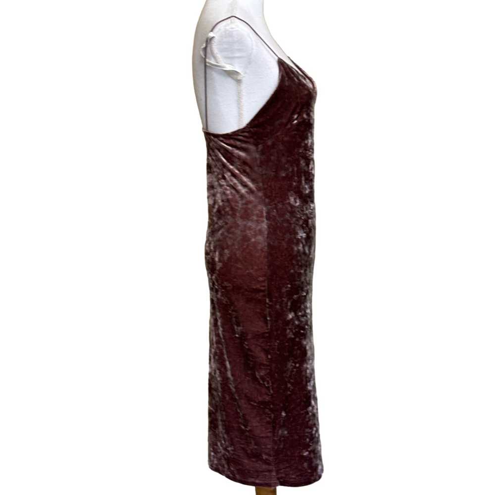 MindCode brown crushed velvet slip dress, midi, l… - image 3