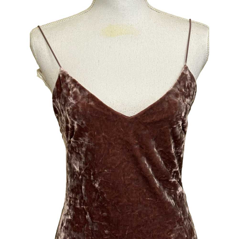 MindCode brown crushed velvet slip dress, midi, l… - image 4