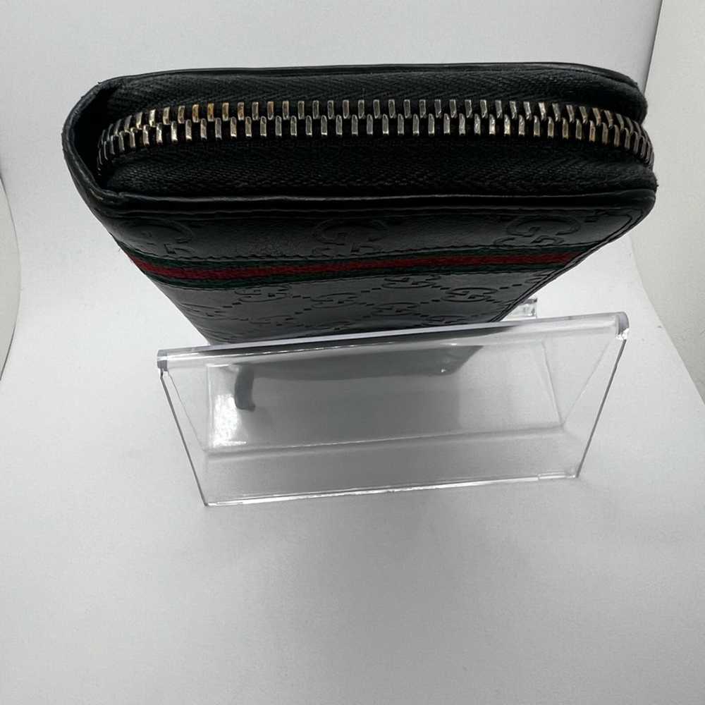 EUC Gucci Black Guccissima Sherry Zip Wallet - image 4