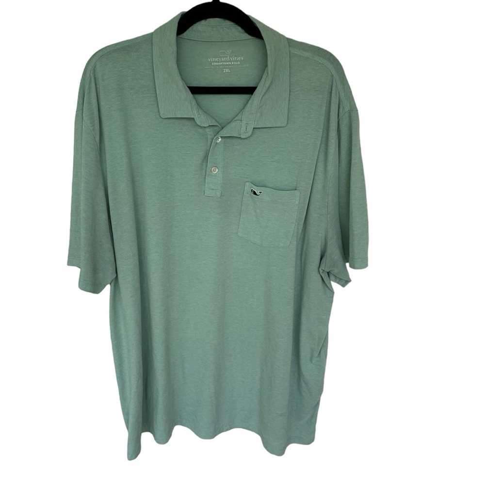 Vineyard Vines men’s Edgartown Pique Polo sage gr… - image 1