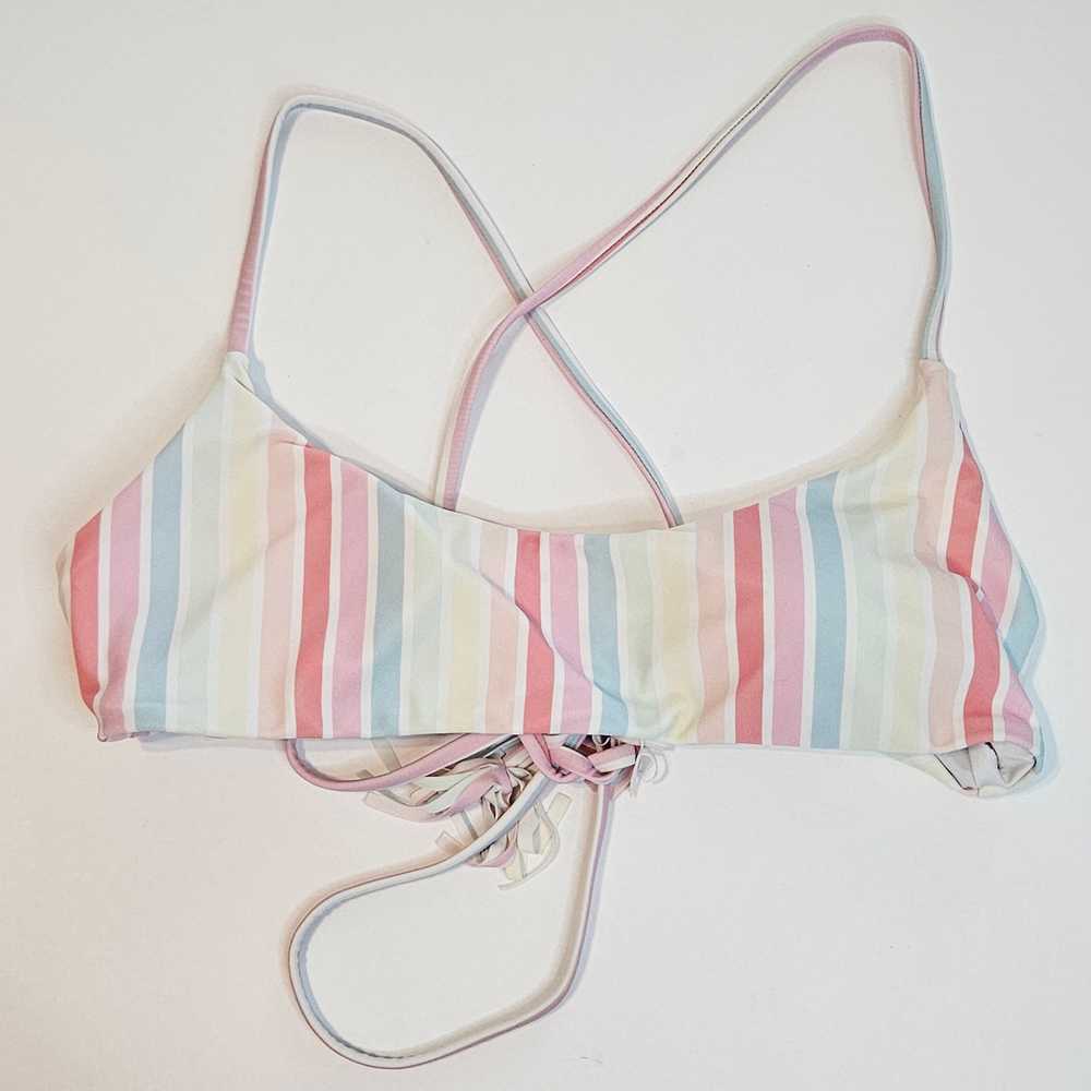 Tobi Darlin Multi Stripe Bikini Top Women's Small - image 5