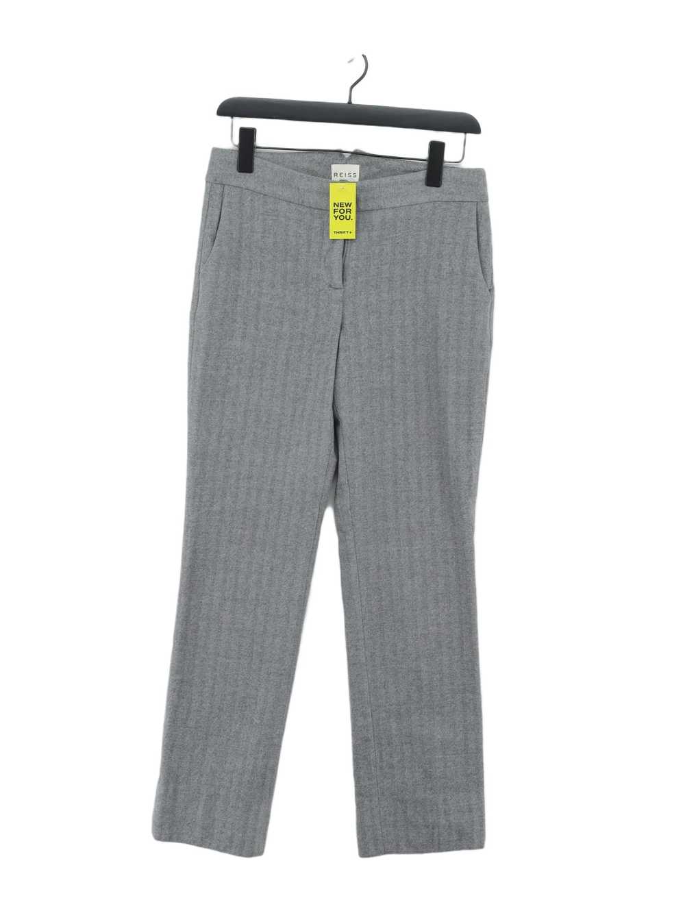 Reiss Women's Suit Trousers UK 10 Grey Wool with … - image 1