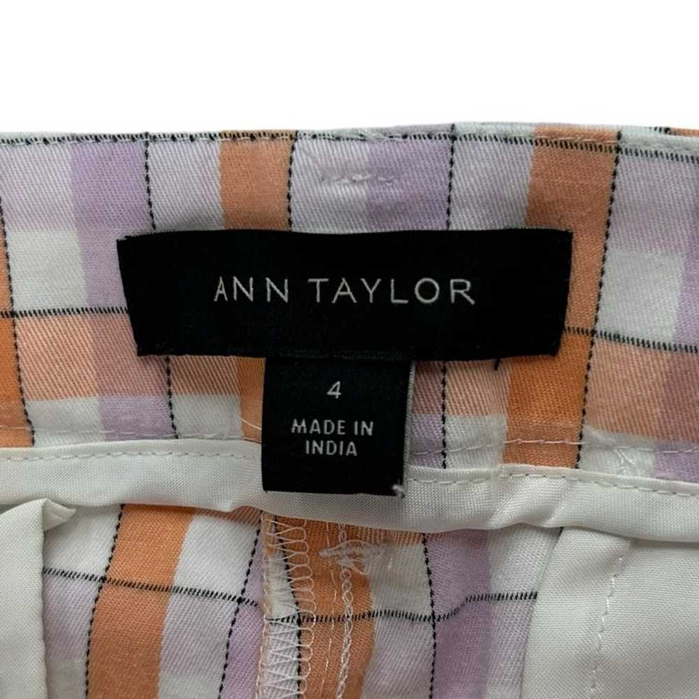 Ann Taylor Purple Orange Plaid Cotton Blend Mid R… - image 3