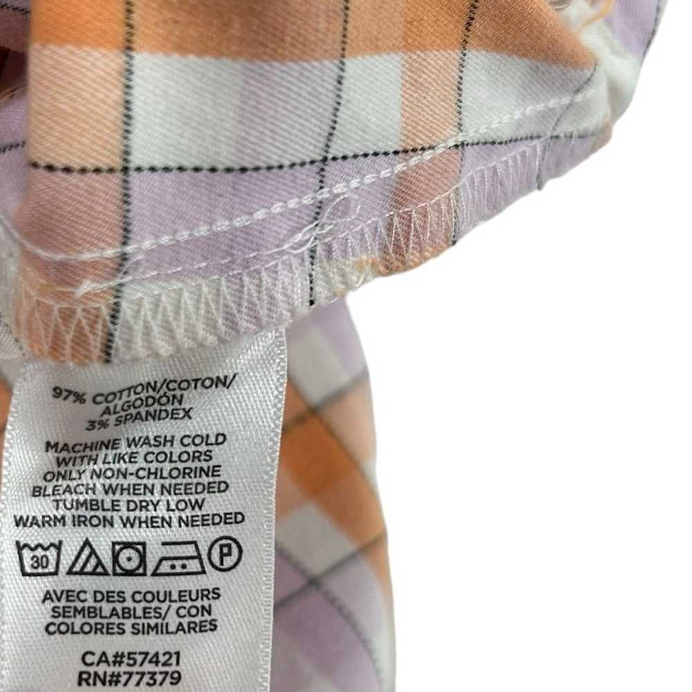 Ann Taylor Purple Orange Plaid Cotton Blend Mid R… - image 4