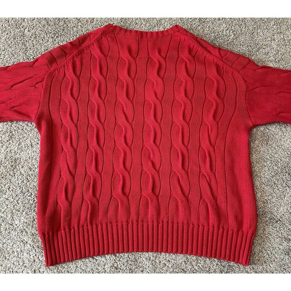 Vintage Ralph Lauren Polo Bright Red Cable Knit S… - image 2