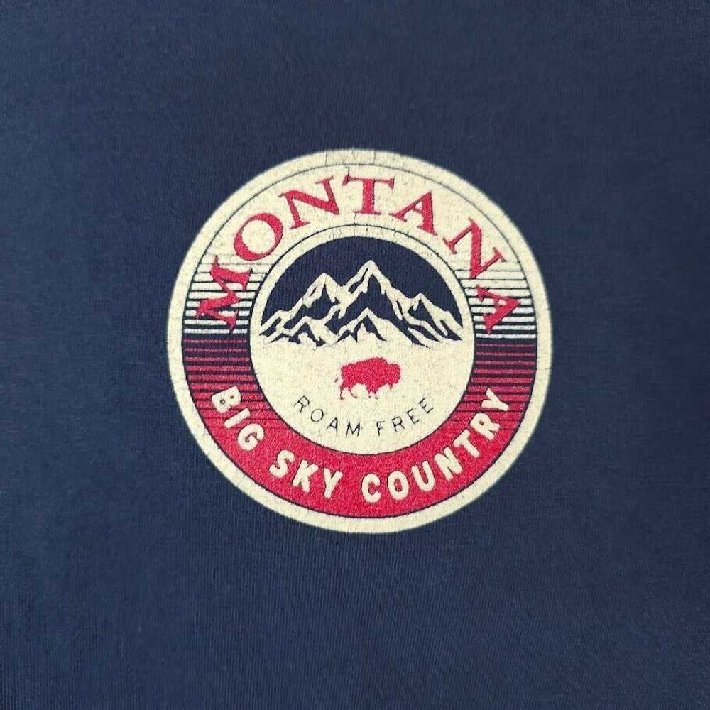 Blue Montana T Shirt Mens Size Large Blue Big Sky… - image 3