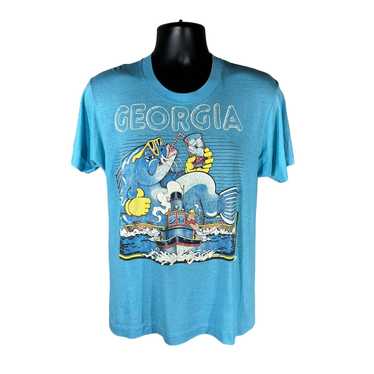 Vintage Vintage Georgia Fish Boat Graphic Tee - image 1