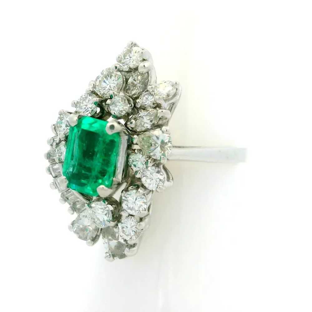 Vintage 14k Gold 3.87ctw Colombian Emerald & Diam… - image 3